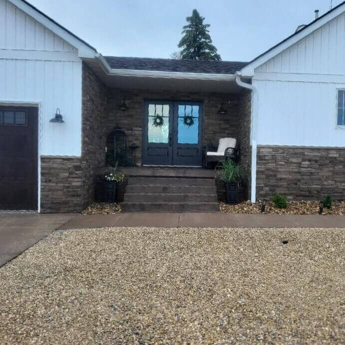 Update Garage And Entry Area With Manufactured Stone. Option 2
